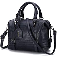  - Bolsos de Mujer Retro Bolso Señora Tote- JOSEKO Bolso de Hombro de Cuero Mensajero Bolso Bandolera Bolsillos de Compras Elegantes de la Señora Trabajo Diario Vida Navidad y Fiesta (Azul Oscuro)
